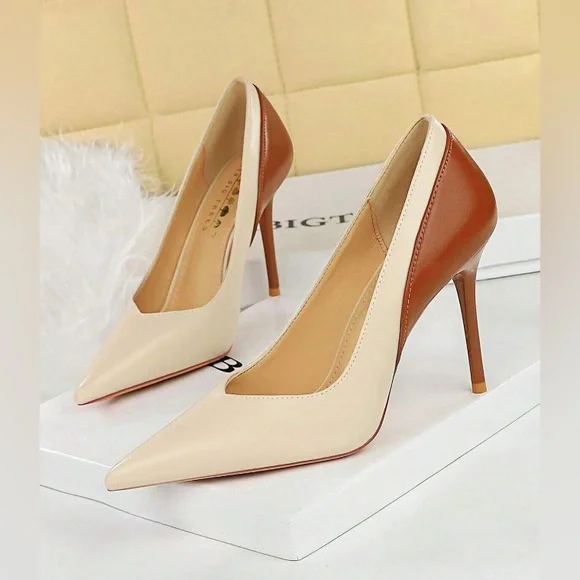 SHEIN Elegant Pointy Heels Women’s Pumps in Tan/Brown Sz 41 (US 10) NEW - Picture 1 of 14